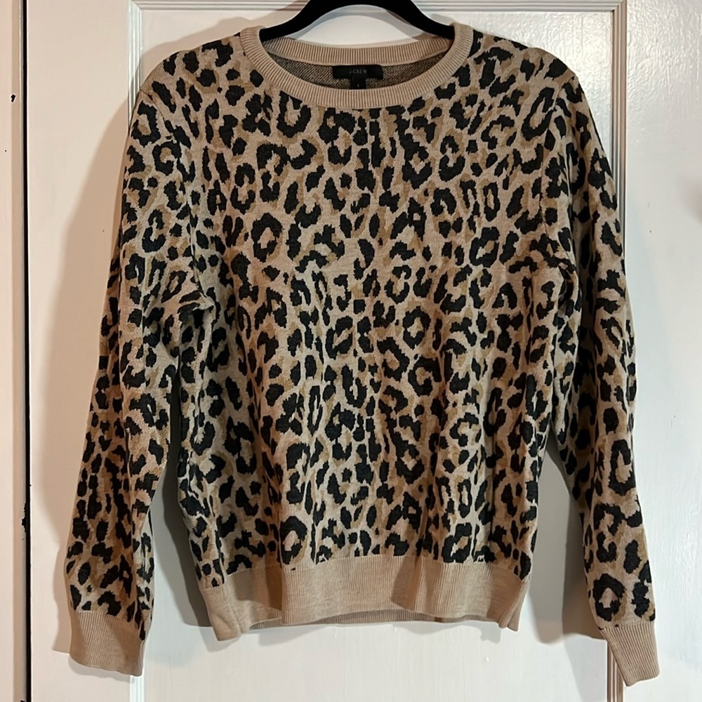J. Crew cheetah leopard print crew neck sweater